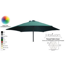 (2.5m 6arm 180g, Green) Replacement Fabric Garden Parasol Canopy Cover