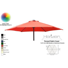 (2m 6arm 180g, Terracotta) Replacement Fabric Garden Parasol Canopy Cover