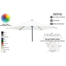 (2.5m 6arm 180g, White) Replacement Fabric Garden Parasol Canopy Cover