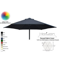 (2m 6arm 180g, Black) Replacement Fabric Garden Parasol Canopy Cover