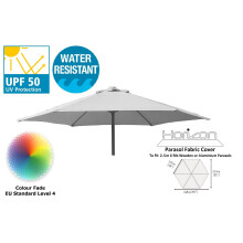 (2.5m 6arm 210g, French Grey) Replacement Fabric Garden Parasol Canopy Cover