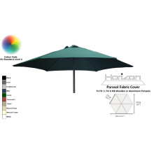 (2.7m 6arm 180g, Green) Replacement Fabric Garden Parasol Canopy Cover
