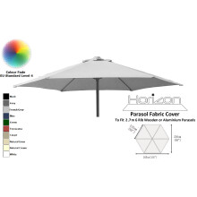 (2.7m 6arm 180g, French Grey) Replacement Fabric Garden Parasol Canopy Cover
