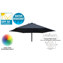 (2.5m 6arm 210g, Black) Replacement Fabric Garden Parasol Canopy Cover