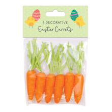 Mini Easter Carrots Bonnet Decoration Pack Of 6 Foam Craft Carrots