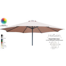 (3m 6arm 180g, Natural Linen) Replacement Fabric Garden Parasol Canopy Cover