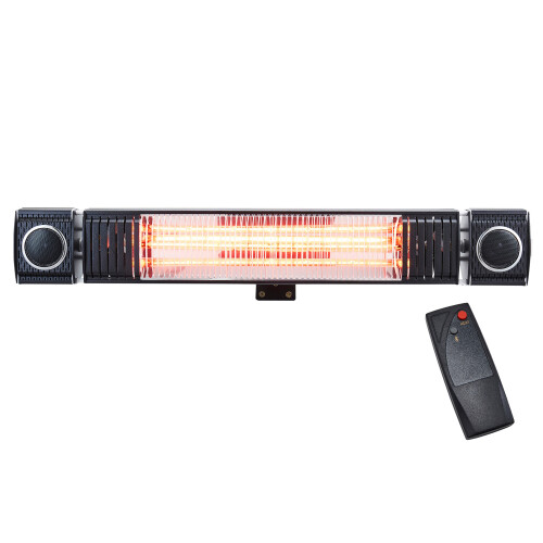 2000W Infrared Patio Wall Heater Bluetooth 6W Speaker Remote Control