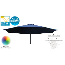 (3m 6arm 210g, Blue) Replacement Fabric Garden Parasol Canopy Cover
