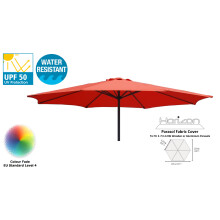 (2.7m 6arm 210g, Terracotta) Replacement Fabric Garden Parasol Canopy Cover