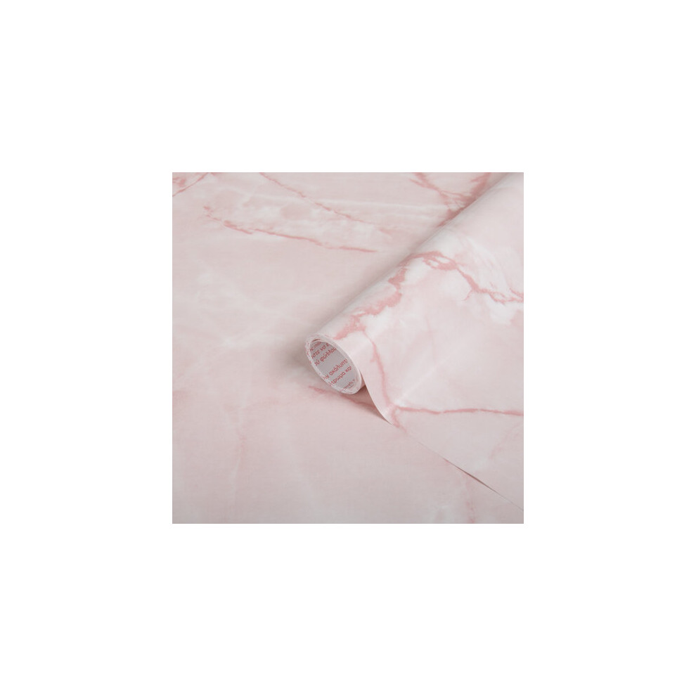 (1m) MARBLE PINK sticky back plastic vinyl wrap film (67.5cm wide)