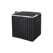 (Black Plaid, 100L - 48 x 44 x 48cm) Youngshion 3-Pack Large Capacity Cartoon Print Clothes Storage Bag Underbed Organizer with Handles and Zippers for Comforters Blankets and Beddings