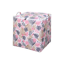 (Pink Banana Leaf, 100L - 48 x 44 x 48cm) Youngshion 3-Pack Large Capacity Cartoon Print Clothes Storage Bag Underbed Organizer with Handles and Zippers for Comforters Blankets and Beddings