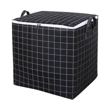 (Black Plaid, 140L - 56 x 45 x 56cm) Youngshion 3-Pack Large Capacity Cartoon Print Clothes Storage Bag Underbed Organizer with Handles and Zippers for Comforters Blankets and Beddings