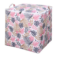 (Pink Banana Leaf, 140L - 56 x 45 x 56cm) Youngshion 3-Pack Large Capacity Cartoon Print Clothes Storage Bag Underbed Organizer with Handles and Zippers for Comforters Blankets and Beddings