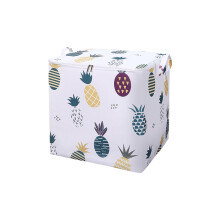 (White Pineapple, 100L - 48 x 44 x 48cm) Youngshion 3-Pack Large Capacity Cartoon Print Clothes Storage Bag Underbed Organizer with Handles and Zippers for Comforters Blankets and Beddings