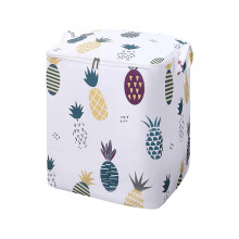 (White Pineapple, 180L - 64 x 48 x 64cm) Youngshion 3-Pack Large Capacity Cartoon Print Clothes Storage Bag Underbed Organizer with Handles and Zippers for Comforters Blankets and Beddings