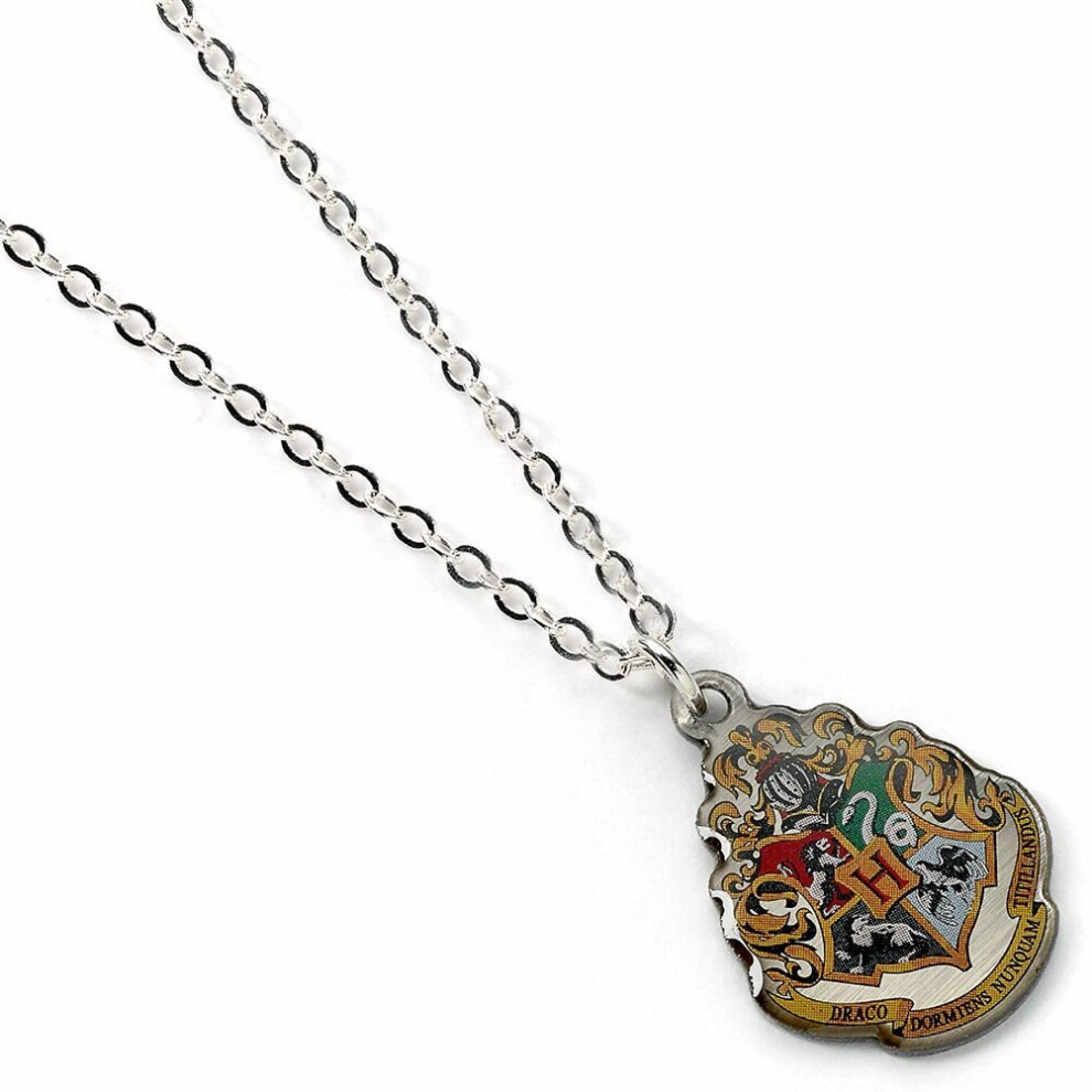 Harry Potter Hogwarts Crest Silver Plated Necklace