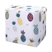 (White Pineapple, 140L - 56 x 45 x 56cm) Youngshion 3-Pack Large Capacity Cartoon Print Clothes Storage Bag Underbed Organizer with Handles and Zippers for Comforters Blankets and Beddings