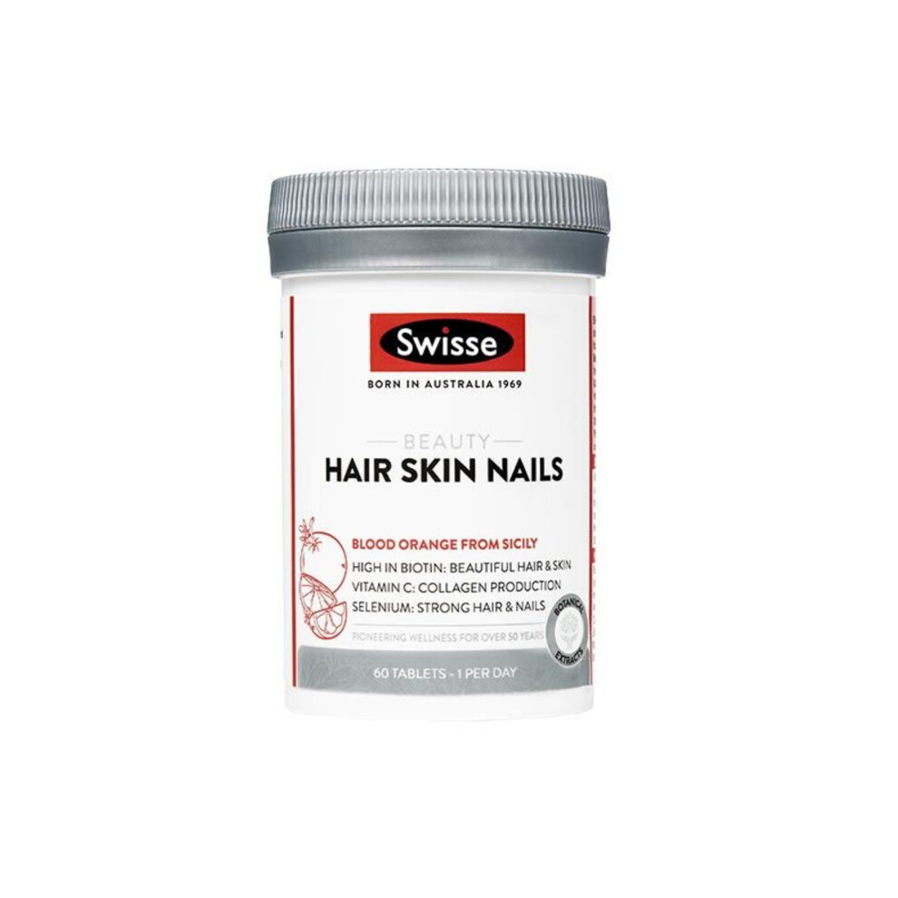 Swisse Beauty Hair Skin Nails Vitamins 60x Tablets *BEST BEFORE APRIL 2023*