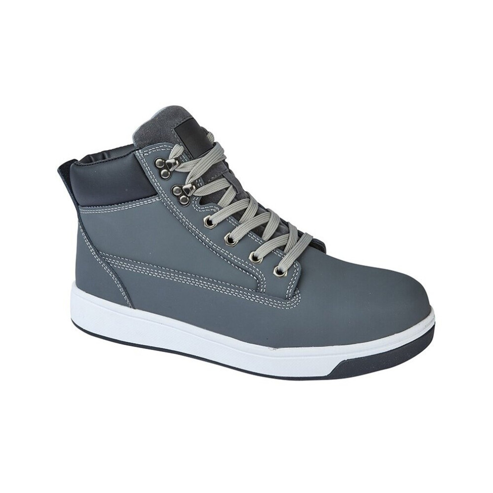 (12 Uk, Grey) Grafters Mens Toe Capped Safety Trainer Boots 5059699093560