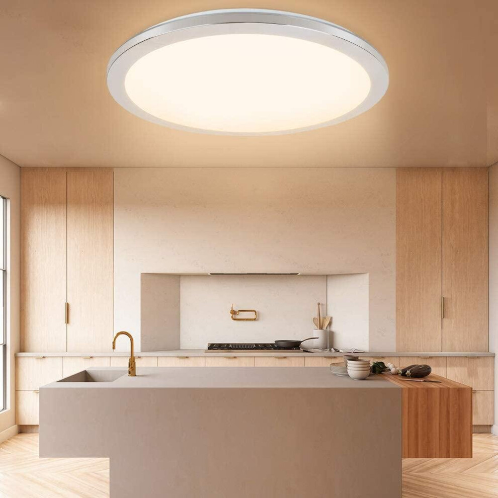 Bathroom Light Ceiling 18W Flush Round LED Ceiling Lighting, Ultra-Thin Ceiling Lights IP44 Waterproof