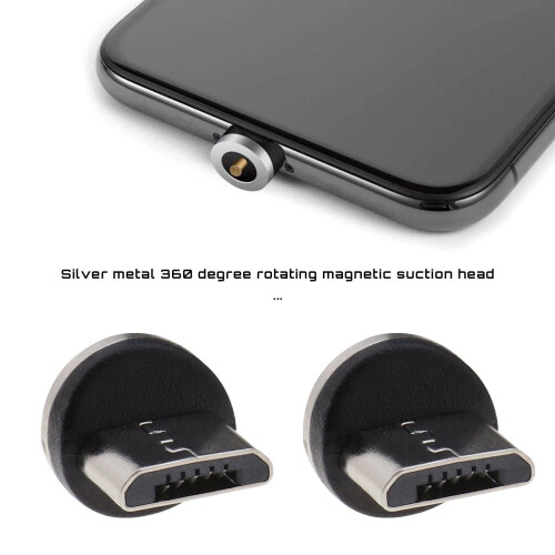 4x Magnetic Charging USB Cable Connectors Plugs 360 Rotating Micro USB Adapter 2