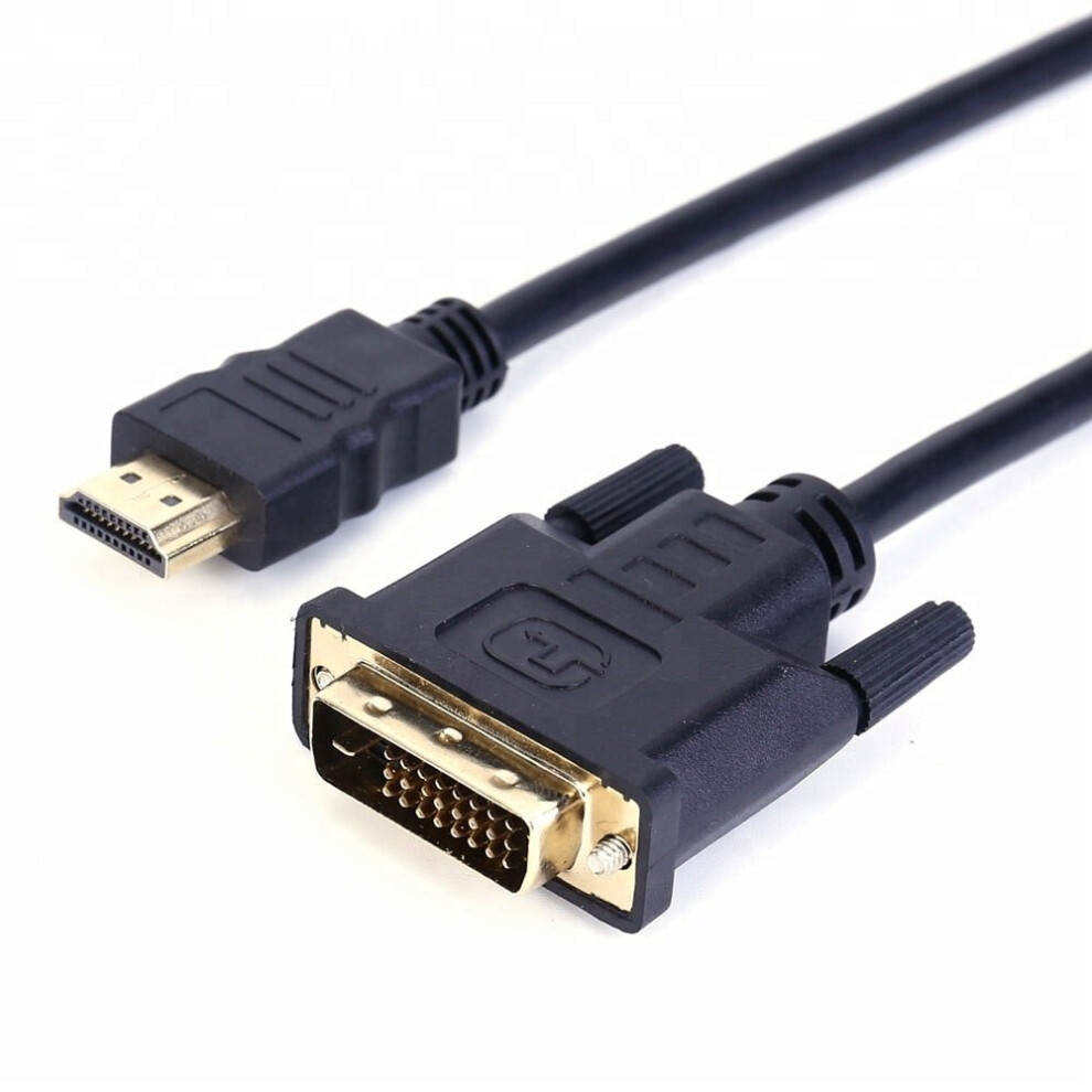 (1.8m, ) Gold Plated DVI 24+1 Skart Male to HDMI Cable Lead - 1m / 1.8m / 3m / 5m