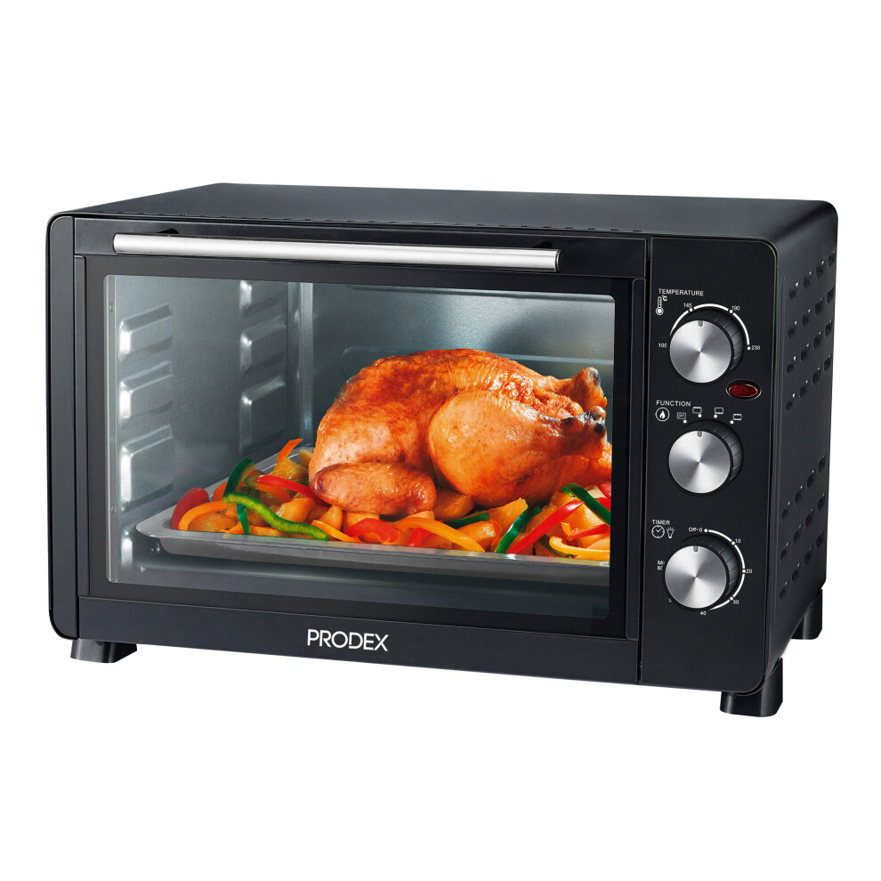 Prodex 30 Litre Tabletop Mini Oven, 1500W Electric Cooker & Grill, Px7030b Black