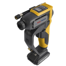 Tooltronix Digital Tyre Inflator: Cordless Handheld Air Compressor with Auto Shut-Off, Digital Display, LED Light & 3 Nozzles (12V/car)