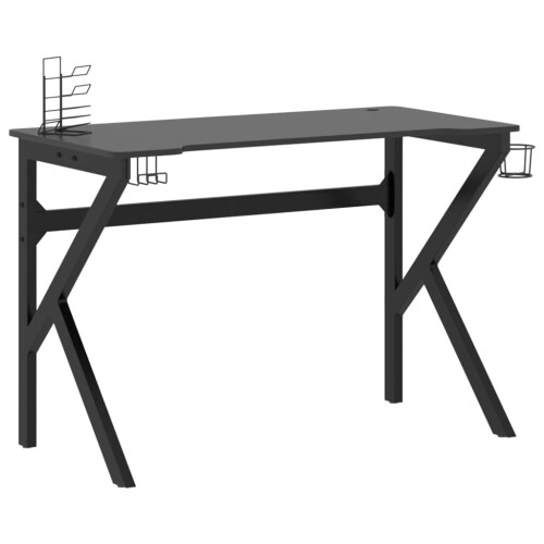VidaXL vidaXL Gaming Desk with K Shape Legs Black Home Office Computer Desk PC Table 1