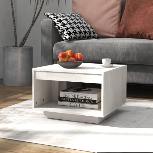 VidaXL vidaXL Solid Pinewood Coffee Table White Living Room Couch Side End Tea Table