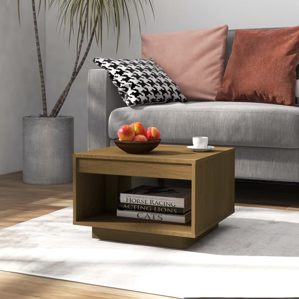 vidaXL Solid Pinewood Coffee Table Honey Brown Living Room Side End Tea Table