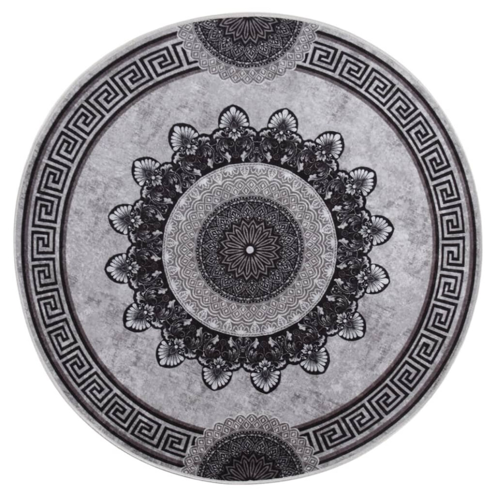 vidaXL Rug Washable φ120 cm Multicolour Anti Slip Living Room Floor Carpet Mat