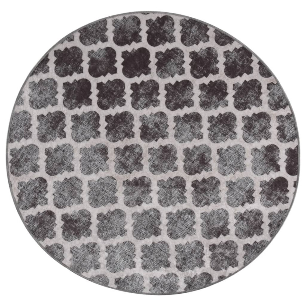 vidaXL Rug Washable φ120 cm Multicolour Anti Slip Living Room Floor Carpet Mat