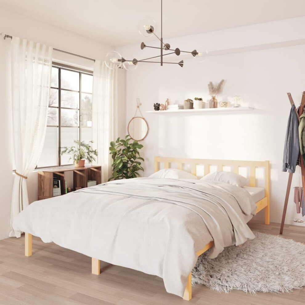 Vidaxl Solid Pinewood Bed Frame 140X200 Cm Home Bedroom Bedstead Bed Base