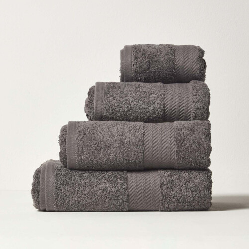 Homescapes (4 Piece Bale Set, Slate Grey) 100% Combed Egyptian Cotton 500 GSM