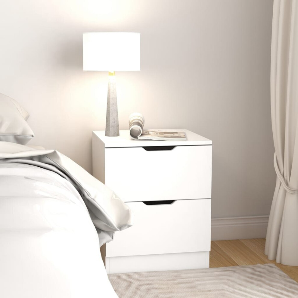 vidaXL Bedside Cabinet White Engineered Wood Nightstand Side Cabinet Table