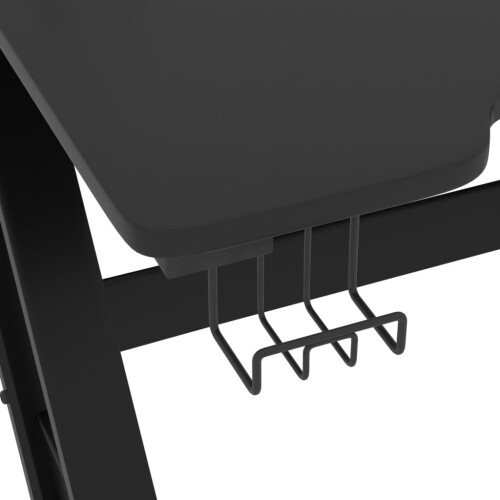 VidaXL vidaXL Gaming Desk with ZZ Shape Legs Black Home Office Computer Desk PC Table 2