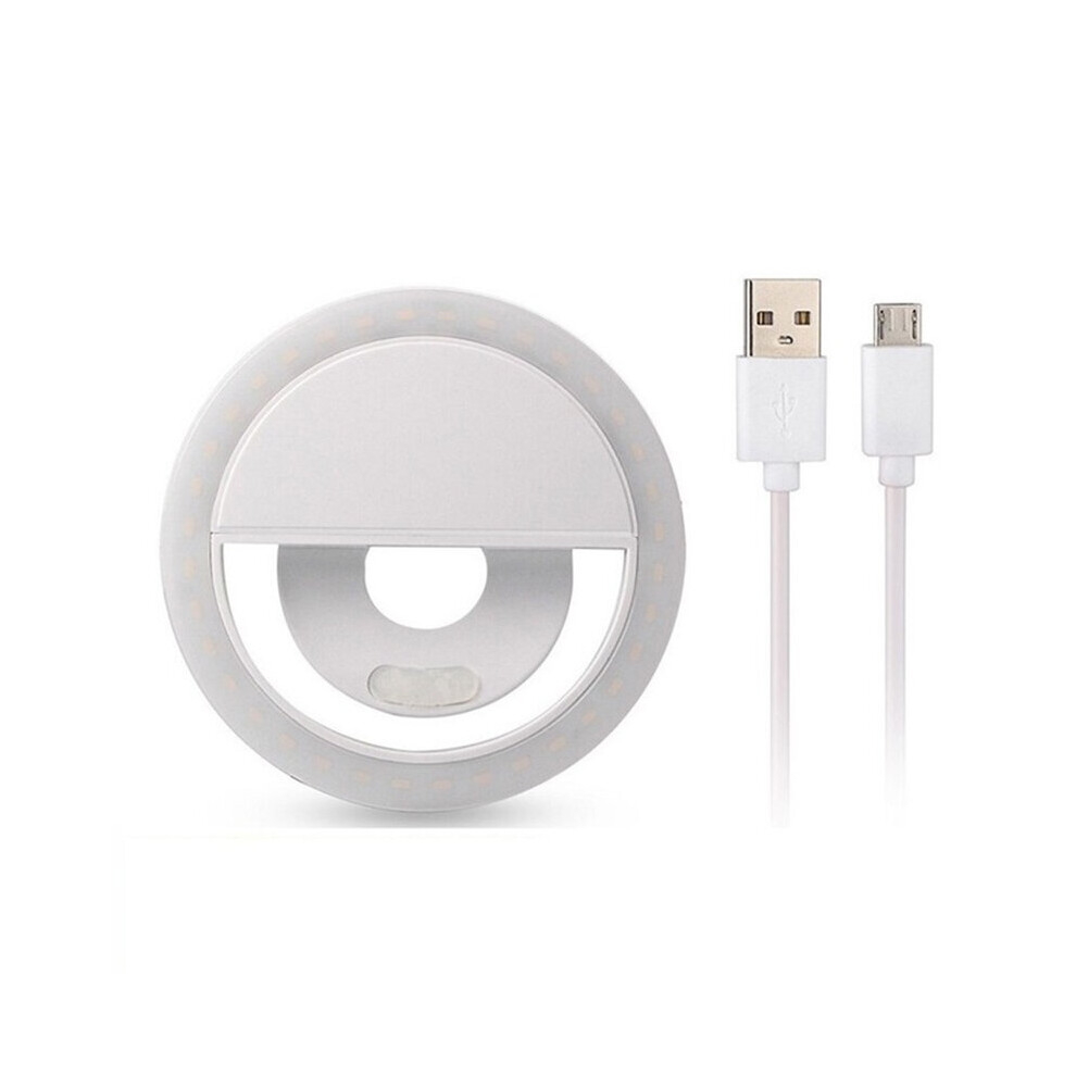 () 36 Led Portable Night Phone Flash Led Camera Clip-On Mobile Phone Selfie Ring Video Usb Charging For All Phone White/Light 4537361998944