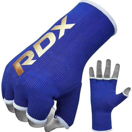 (Blue, X-Large) RDX Hands wraps Inner Gloves Half Finger Elasticated Bandages 1
