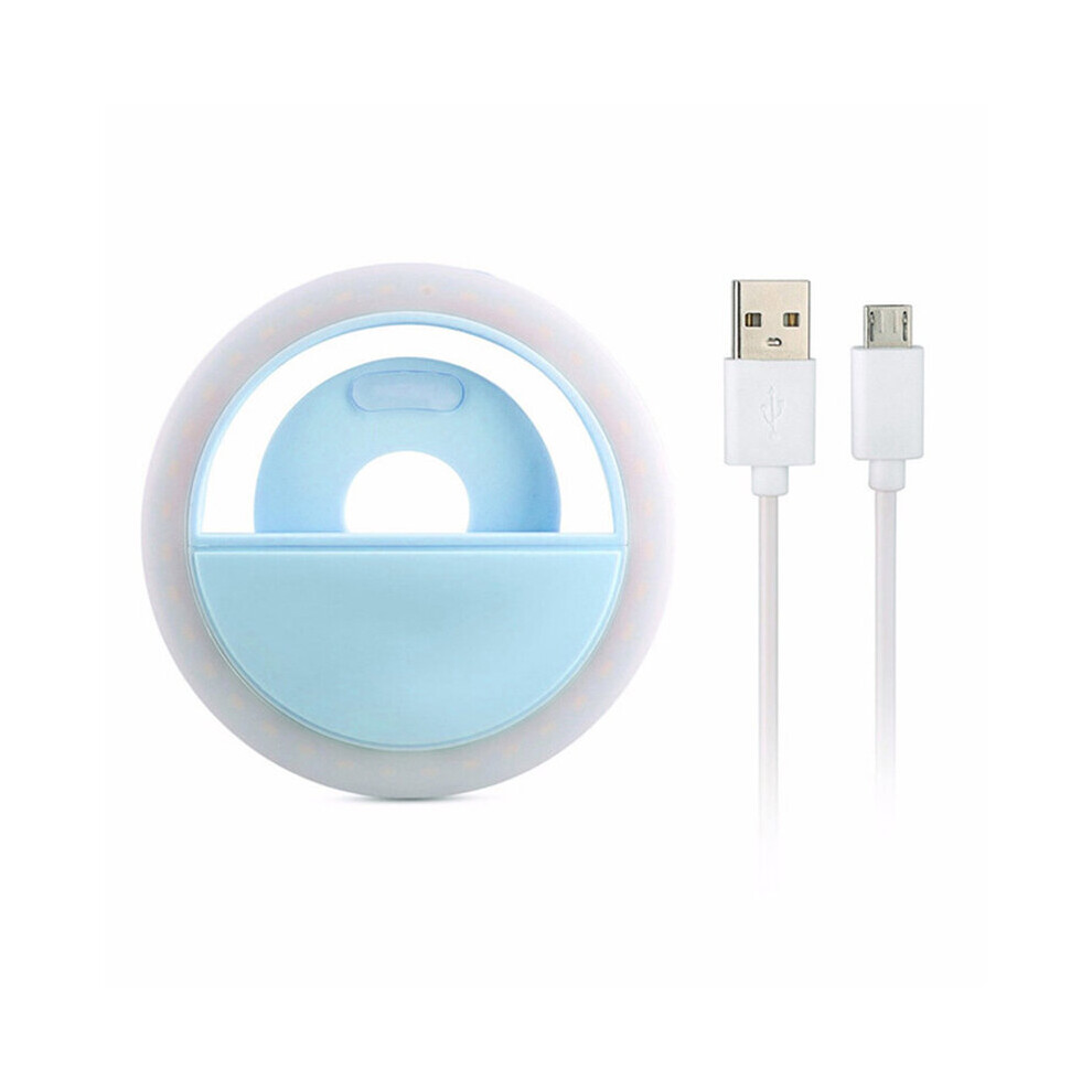 () 36 Led Portable Night Phone Flash Led Camera Clip-On Mobile Phone Selfie Ring Video Usb Charging For All Phone Blue/Light 4537361998920