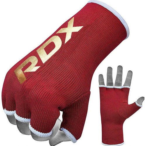 (Red, X-Large) RDX Hands wraps Inner Gloves Half Finger Elasticated Bandages 1
