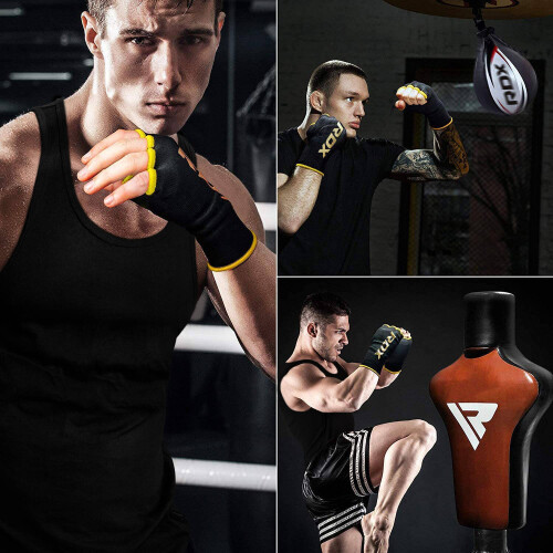 (Red, X-Large) RDX Hands wraps Inner Gloves Half Finger Elasticated Bandages 2