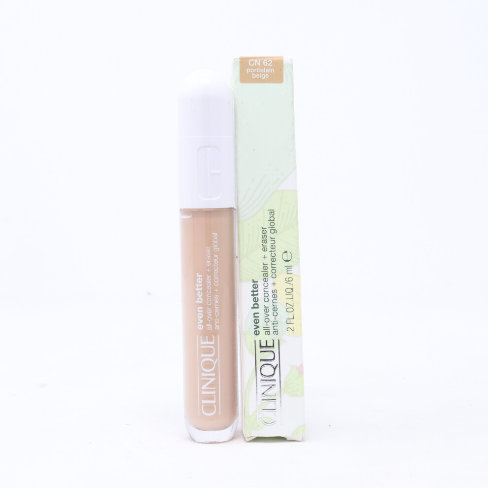 Photos - Foundation & Concealer Clinique Even Better All-Over Concealer + Eraser 0.2oz/6ml New With Box (CN 62 Porcelain Beige)
