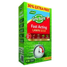 Westland Gro-Sure Fast Acting Lawn Seed - Quick Germination, Cold-Weather Ready with Bird Deterrent - 10m2 + 30% Extra Free (20500299)