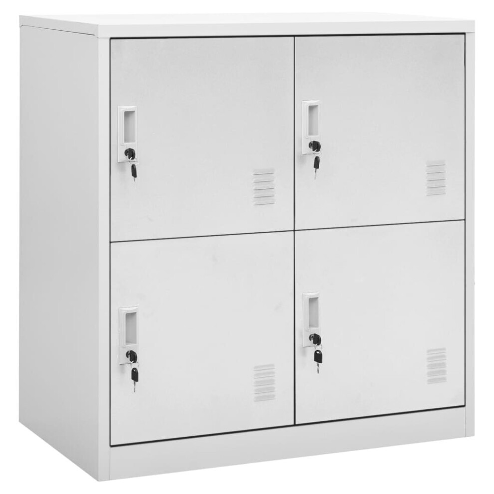 vidaXL Locker Cabinet Light Grey Steel Wardrobe School Office Locker Cabinet