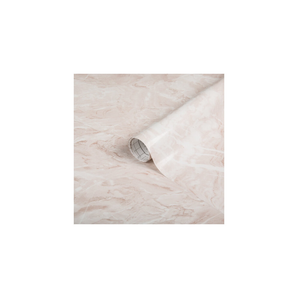 (10m) MARBLE CORTES PALE PINK sticky back plastic vinyl wrap film (67.5cm wide)