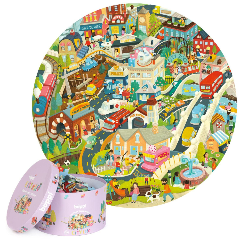 boppi 150 Piece Round Jigsaw Puzzle - City Life