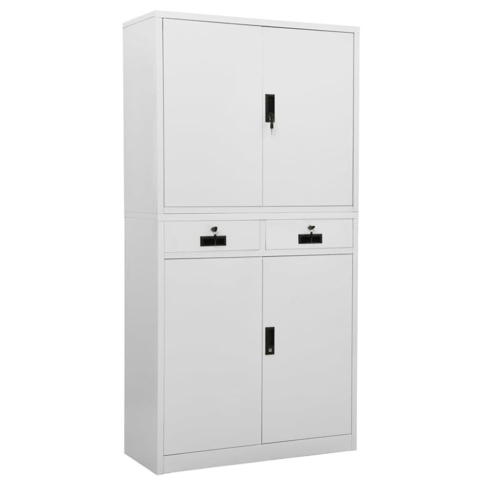 vidaXL Office Cabinet Light Grey Steel Furniture Filing File Storage Cabinet