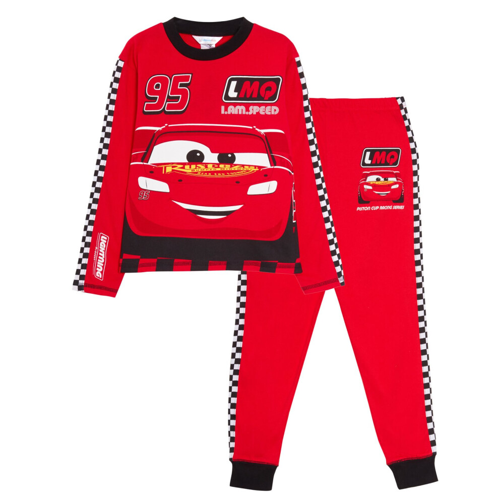 (5-6 Years) Disney Cars Pyjamas Kids Lightning McQueen Dress Up Racing Driver Suit Pjs Set